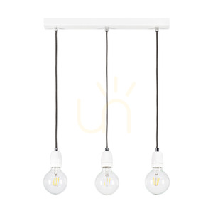 Závesné svietidlo Porcia, 3xE27, Max. 60 W, biely kov/antracitový opletený kábel/biela keramika, 52 cm small 0
