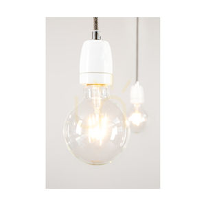 Závesné svietidlo Porcia, 7xE27, Max. 60 W, biely kov / antracitový opletený kábel / biela keramika, Ø 15 cm small 2