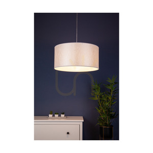Závesné svietidlo Prata, 1xE27, Max. 60 W, chrómovaný kov / priehľadný PVC kábel / strieborné tienidlo, Ø 50 cm small 1
