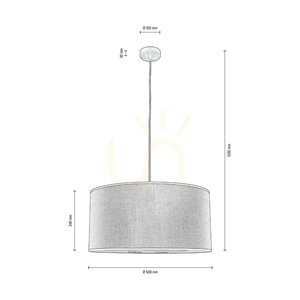 Závesné svietidlo Prata, 1xE27, Max. 60 W, chrómovaný kov / priehľadný PVC kábel / strieborné tienidlo, Ø 50 cm small 4