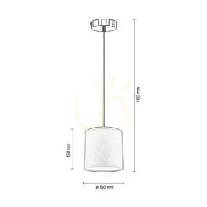 Závesné svietidlo Prata, 1xE27, Max. 25 W, sivý kov / priehľadný PVC kábel / strieborné tienidlo, Ø 15 cm small 3