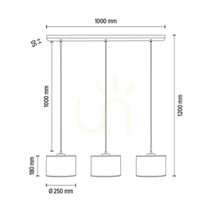Závesné svietidlo Prata, 3xE27, Max. 40 W, sivý kov / priehľadný PVC kábel / strieborné tienidlo, 100 cm small 5