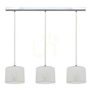 Závesné svietidlo Prata, 3xE27, Max. 40 W, chrómovaný kov / priehľadný PVC kábel / strieborné tienidlo, 100 cm small 0