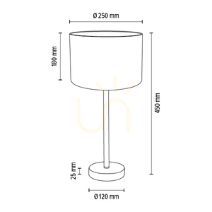 Stolná lampa Prata, 1xE27, Max. 40 W, chrómovaný kov / priehľadný PVC kábel / strieborné tienidlo, Ø 25 cm small 6