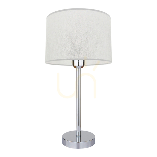 Skontrolujte Stolná lampa Prata, 1xE27, Max. 40 W, chrómovaný kov / priehľadný PVC kábel / strieborné tienidlo, Ø 25 cm