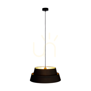 Závesné svietidlo „Preto Gold“, 1xE27, Max. 60 W, čierny kov / čierny opletený kábel / čierno-zlaté tienidlo, Ø 50 cm small 3