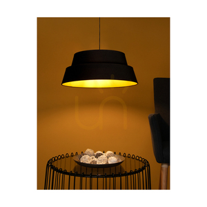 Závesné svietidlo „Preto Gold“, 1xE27, Max. 60 W, čierny kov / čierny opletený kábel / čierno-zlaté tienidlo, Ø 50 cm small 4