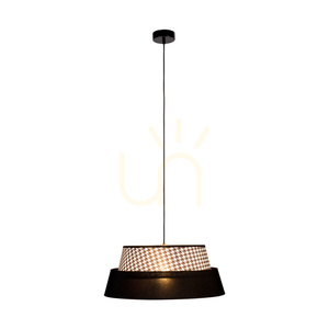 Závesné svietidlo „Preto Pepito“, 1xE27, Max. 60 W, čierny kov / čierny opletený kábel / čierne tienidlo typu „Pepitka“, Ø 50 cm small 1