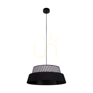 Závesné svietidlo „Preto Pepito“, 1xE27, Max. 60 W, čierny kov / čierny opletený kábel / čierne tienidlo typu „Pepitka“, Ø 50 cm small 2