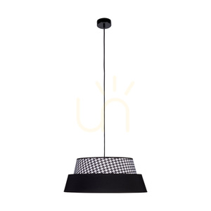 Závesné svietidlo „Preto Pepito“, 1xE27, Max. 60 W, čierny kov / čierny opletený kábel / čierne tienidlo typu „Pepitka“, Ø 50 cm small 0