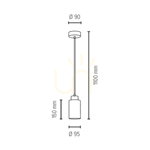 Závesné svietidlo Ravio, 1xE27, Max. 60 W, čierny kov / priehľadný PVC kábel / bielo-čierny sklenený tienidlo, Ø 9,5 cm small 3