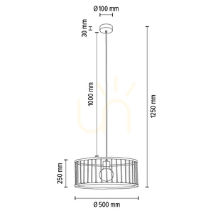 Závesné svietidlo Reve, 1xE27, Max. 15 W LED, olejovaný dub/prírodná farba, opletený kábel/krémovo sfarbená opletená bavlnená šnúra, Ø 50 cm small 5