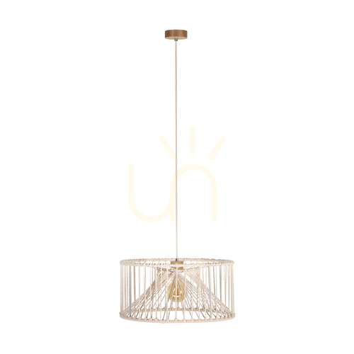 Skontrolujte Závesné svietidlo Reve, 1xE27, Max. 15 W LED, olejovaný dub/prírodná farba, opletený kábel/krémovo sfarbená opletená bavlnená šnúra, Ø 50 cm