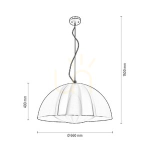 Závesné svietidlo Ray, obsahuje 1x LED 3000 K 28 W, hliníkový kov / priehľadný PVC kábel, Ø 66 cm small 4