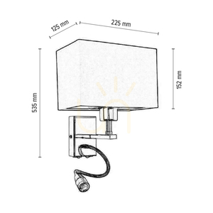 Nástenná svietidlo Relax 1xE27 Max. 25 W, obsahuje 1 ks LED 4000 K 2,5 W, chrómový kov/čierna, tienidlo 22,5 cm small 2