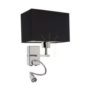 Nástenná svietidlo Relax 1xE27 Max. 25 W, obsahuje 1 ks LED 4000 K 2,5 W, chrómový kov/čierna, tienidlo 22,5 cm small 0