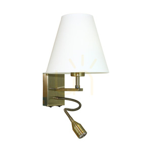 Nástenná svietidlo Relax: 1xE27 (max.. 60 W), 1x LED 3000 K 1 W, kovová patina/biela, tienidlo 25 cm small 0