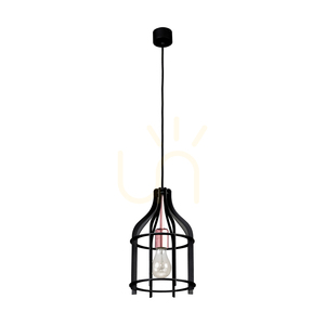 Závesné svietidlo Riana, 1xE27, Max. 60 W, čierny kov / čierny PVC kábel, Ø 20 cm small 0