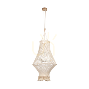 Reve 3xE27 Max. 15 W LED závesné svietidlo, olejovaný dub/prírodná farba, opletený kábel/krémovo sfarbená opletená bavlnená šnúra, Ø 50 cm small 0