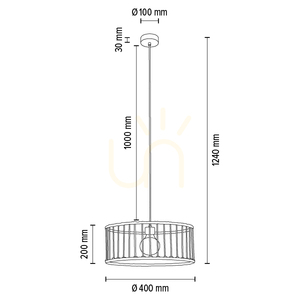 Závesné svietidlo Reve, 1xE27, Max. 15 W LED, olejovaný dub/prírodná farba, opletený kábel/krémovo sfarbená opletená bavlnená šnúra, Ø 40 cm small 5