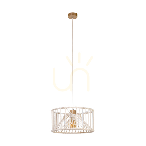Skontrolujte Závesné svietidlo Reve, 1xE27, Max. 15 W LED, olejovaný dub/prírodná farba, opletený kábel/krémovo sfarbená opletená bavlnená šnúra, Ø 40 cm