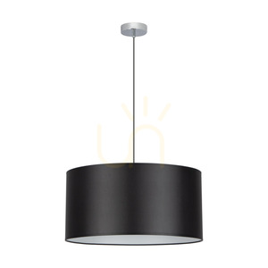 Závesné svietidlo Rima, 1xE27, Max. 60 W, chrómovaný kov / antracitový opletený kábel / čierne tienidlo, Ø 50 cm small 0