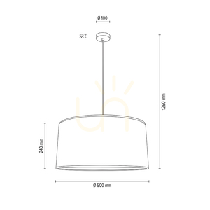 Závesné svietidlo Rima, 1xE27, Max. 60 W, chrómovaný kov / antracitový opletený kábel / sivý tienidlo, Ø 50 cm small 3