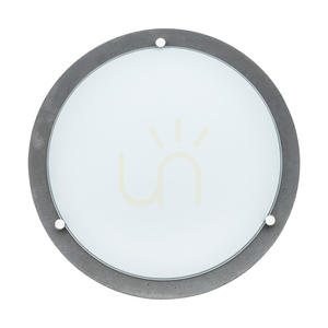 Stropné svietidlo Rocky, 1xLED, 2700 K, 18 W, betónovo šedé/biele sklenené tienidlo, Ø 45 cm small 1