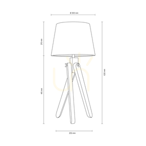 Stolná lampa Rune, 1xE27, Max. 40 W, olejovaný dub / priehľadný PVC kábel / biele tienidlo, Ø 30 cm small 2