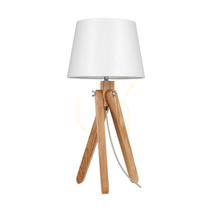 Stolná lampa Rune, 1xE27, Max. 40 W, olejovaný dub / priehľadný PVC kábel / biele tienidlo, Ø 30 cm small 0