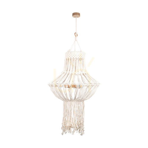 Skontrolujte Závesné svietidlo Samba, 3xE27, Max. 15 W LED, olejovaný dub/prírodná farba, opletený kábel/krémovo sfarbená opletená bavlnená šnúra, Ø 65 cm