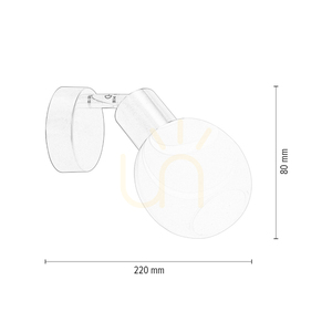 Nástenná lampa Sara 1xE14 Max. 40 W, saténový kov / biely sklenený tienidlo, 22 cm small 3