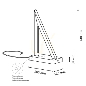 Stolná lampa Segel, 2xLED, 3000 K, 8,5 W, bukové a orechové drevo, čierny opletený kábel s dotykovým stmievačom, 26,5 cm small 2