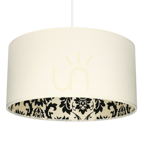 Závesné svietidlo Separato In Bianco, 1xE27, Max. 60 W, biely plast / biely PVC kábel / krémovo-čierny tienidlo, Ø 40 cm small 1