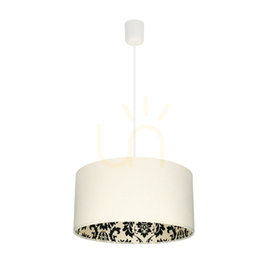 Závesné svietidlo Separato In Bianco, 1xE27, Max. 60 W, biely plast / biely PVC kábel / krémovo-čierny tienidlo, Ø 40 cm small 0