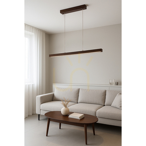 Závesné svietidlo Smal 1xLED 3000K 15 W, bukové a orechové drevo / priehľadný PVC kábel s dotykovým stmievačom, 100 cm small 1