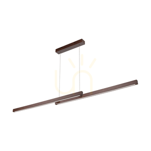 Malé dvojité závesné svietidlo 2xLED 3000K 28,5 W, bukové a orechové drevo / priehľadný PVC kábel s dotykovým stmievačom, 150 cm small 0
