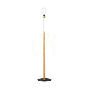 Stojaca lampa Solange, 1xE27, Max. 60 W, olejovaný dub/čierny kov/čierny opletený kábel, Ø 30 cm small 1