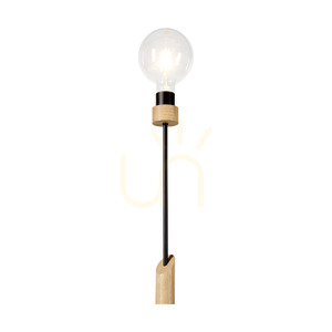Stojaca lampa Solange, 1xE27, Max. 60 W, olejovaný dub/čierny kov/čierny opletený kábel, Ø 30 cm small 2