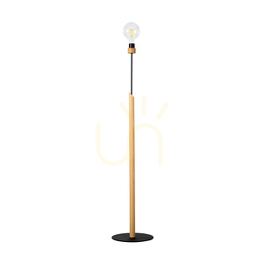 Stojaca lampa Solange, 1xE27, Max. 60 W, olejovaný dub/čierny kov/čierny opletený kábel, Ø 30 cm small 0