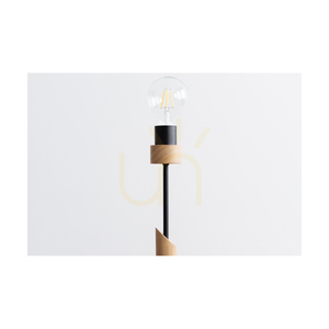 Stolná lampa Solange, 1xE27, Max. 60 W, olejovaný dub / čierny kov / čierny opletený kábel, Ø 15 cm small 3