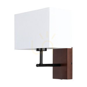 Nástenné svietidlo Sonar 1xE27 Max. 25 W, bukové drevo, orech/čierny kov/biely tienidlo 22 cm small 0