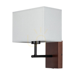 Nástenné svietidlo Sonar 1xE27 Max. 25 W, bukové a orechové drevo / čierny kov / sivý tienidlo 22 cm small 0