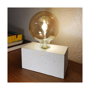 Stolná lampa Strong Double, 1xE27, Max. 25 W, biely betón/čierny PVC kábel, 18 cm small 1