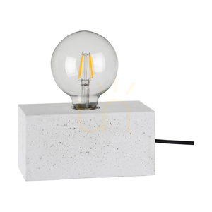 Stolná lampa Strong Double, 1xE27, Max. 25 W, biely betón/čierny PVC kábel, 18 cm small 0