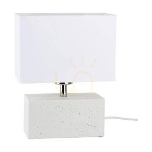 Stolná lampa Strong Double, 1xE27, Max. 25 W, biely betón / čierny PVC kábel / biele tienidlo, 22 cm small 0