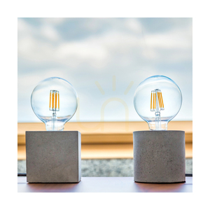 Robustná stolná lampa, 1xE27, Max. 25 W, betónovo šedý/čierny PVC kábel, Ø 10 cm small 1