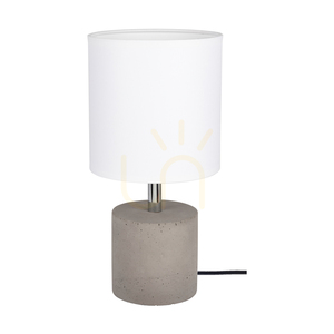 Robustná stolná lampa, 1xE27, Max. 25 W, betónovo šedý/čierny PVC kábel/biely tienidlo, Ø 15 cm small 0