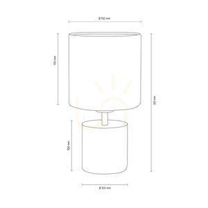 Robustná stolná lampa, 1xE27, Max. 25 W, biely betón / čierny PVC kábel / biele tienidlo, Ø 15 cm small 2