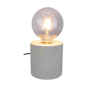 Robustná stolná lampa, 1xE27, Max. 25 W, biely betón/čierny PVC kábel, Ø 10 cm small 2